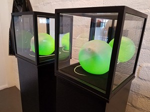 Green Orbs, Mixed Media Installation, Chris Bauder